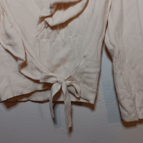 Cream Ruffled Wrap Ballet Top - Picture 2 of 5